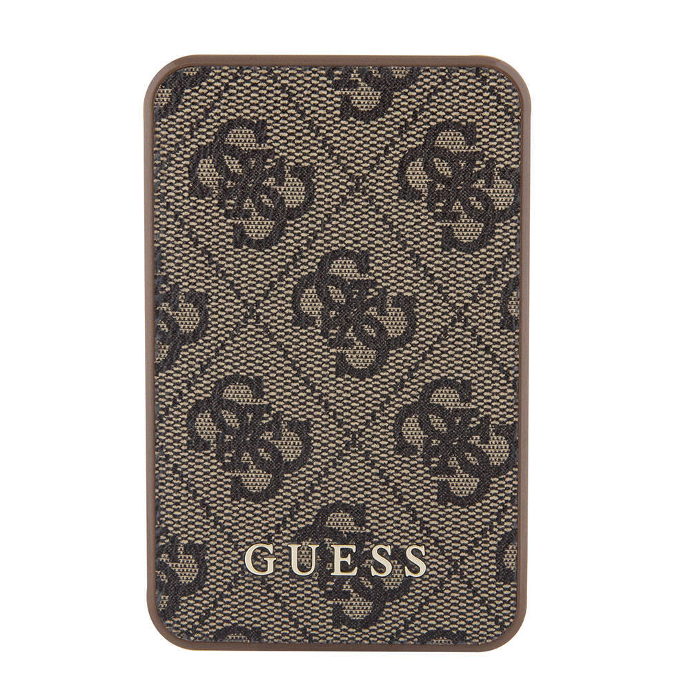 Guess Orjinal Lisanslı PU Deri 4G Desenli Metal Yazı Logolu Powerbank 5000mAh - 4