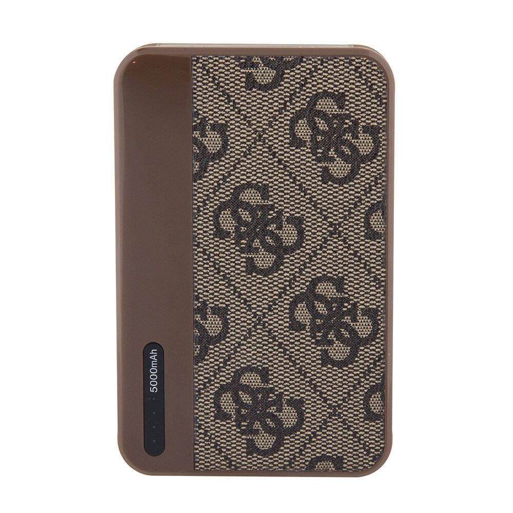 Guess Orjinal Lisanslı PU Deri 4G Desenli Metal Yazı Logolu Powerbank 5000mAh - 6