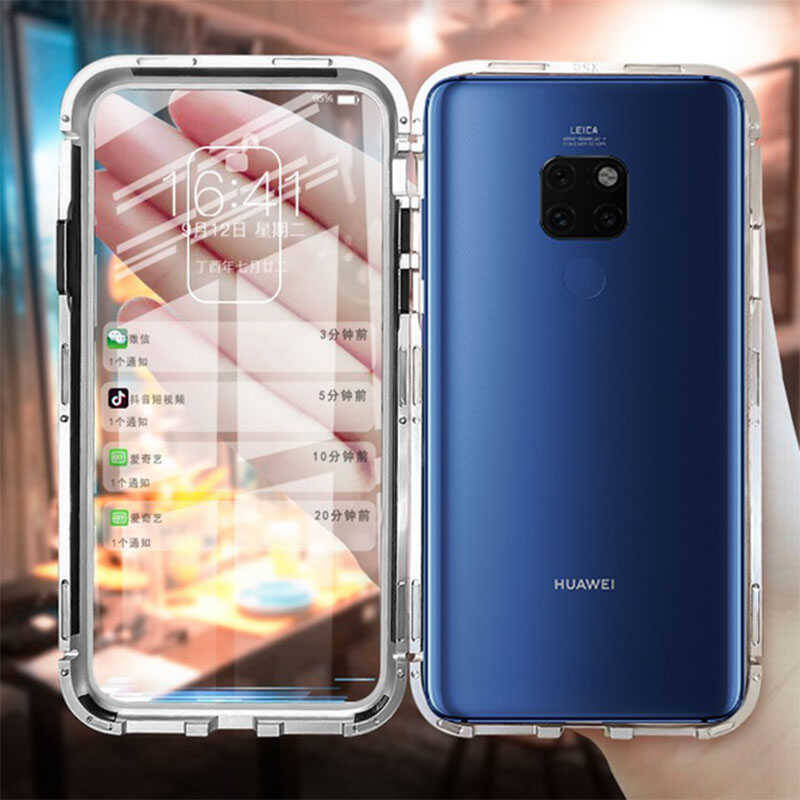 Huawei Mate 20 Pro Kılıf Zore Devrim Mıknatıslı Cam Kapak - 7