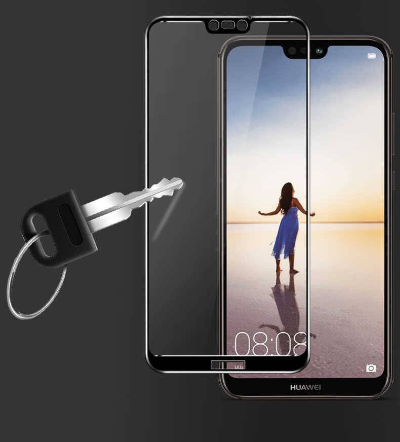 Huawei P20 Zore Ekranı Tam Kaplayan Düz Cam Koruyucu - 3