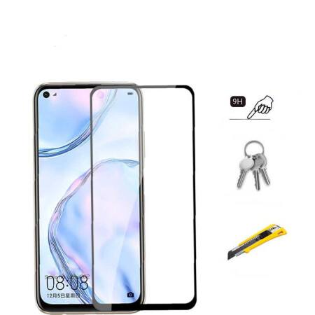 Huawei P40 Lite Zore Kenarları Kırılmaya Dayanıklı Cam Ekran Koruyucu - 3