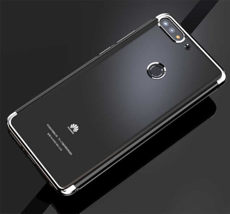 Huawei Y7 2018 Kılıf Zore Dört Köşeli Lazer Silikon Kapak - 1