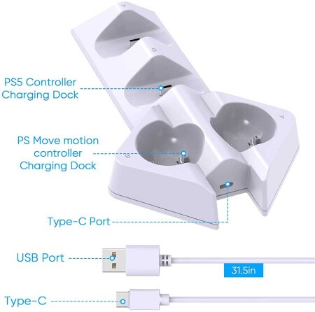 iPega PG-P5011 Playstation 5 Dualsense Şarj İstasyonu - 7