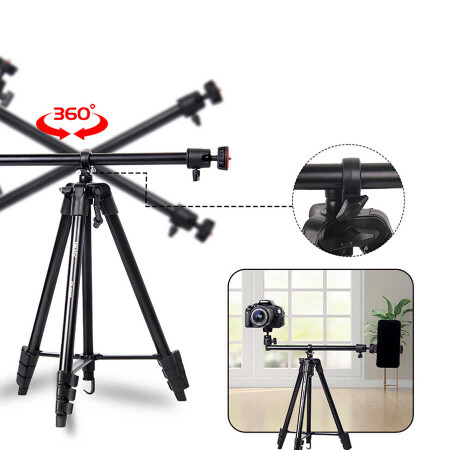 Jmary KP2207 Tripod 4 Farklı Yükseklik Ayarı 133 cm 360 Derece Dönebilen Başlık - 4