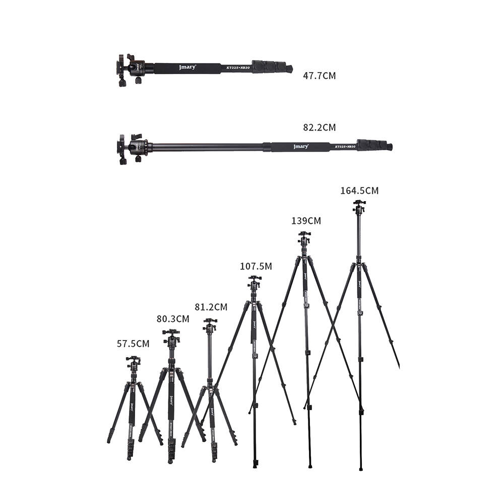 Jmary KT3255NB30 3 Kademeli 164.5cm Fonksiyonel Ayrılabilir Monopod Tasarım Başlıklı Tripod - 3