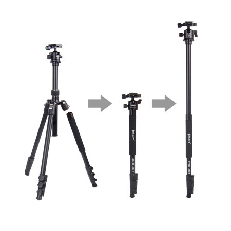 Jmary KT3255NB30 3 Kademeli 164.5cm Fonksiyonel Ayrılabilir Monopod Tasarım Başlıklı Tripod - 5