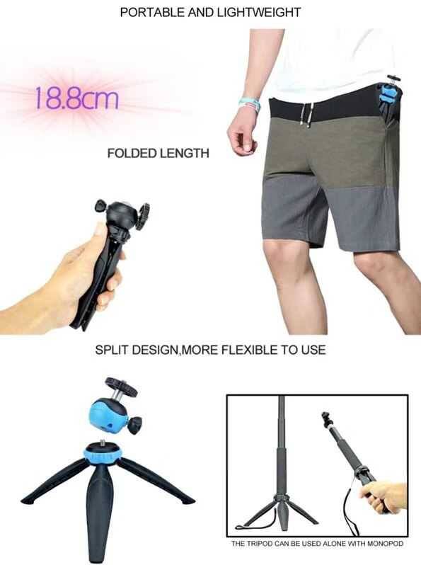 Jmary MT-20 Tripod 360 Derece Oynar Başlıklı Çok Yönlü Kısa Telefon Sabitleyici 16 cm - 14