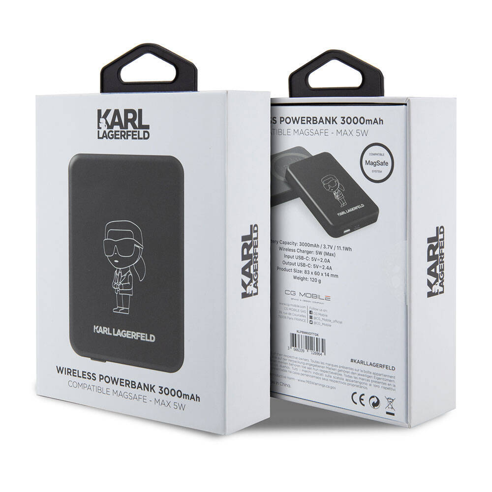 Karl Lagerfeld Led Işıklı Göstergeli Magsafe Magnetik Orjinal Lisanslı Powerbank 3000 Mah - 5