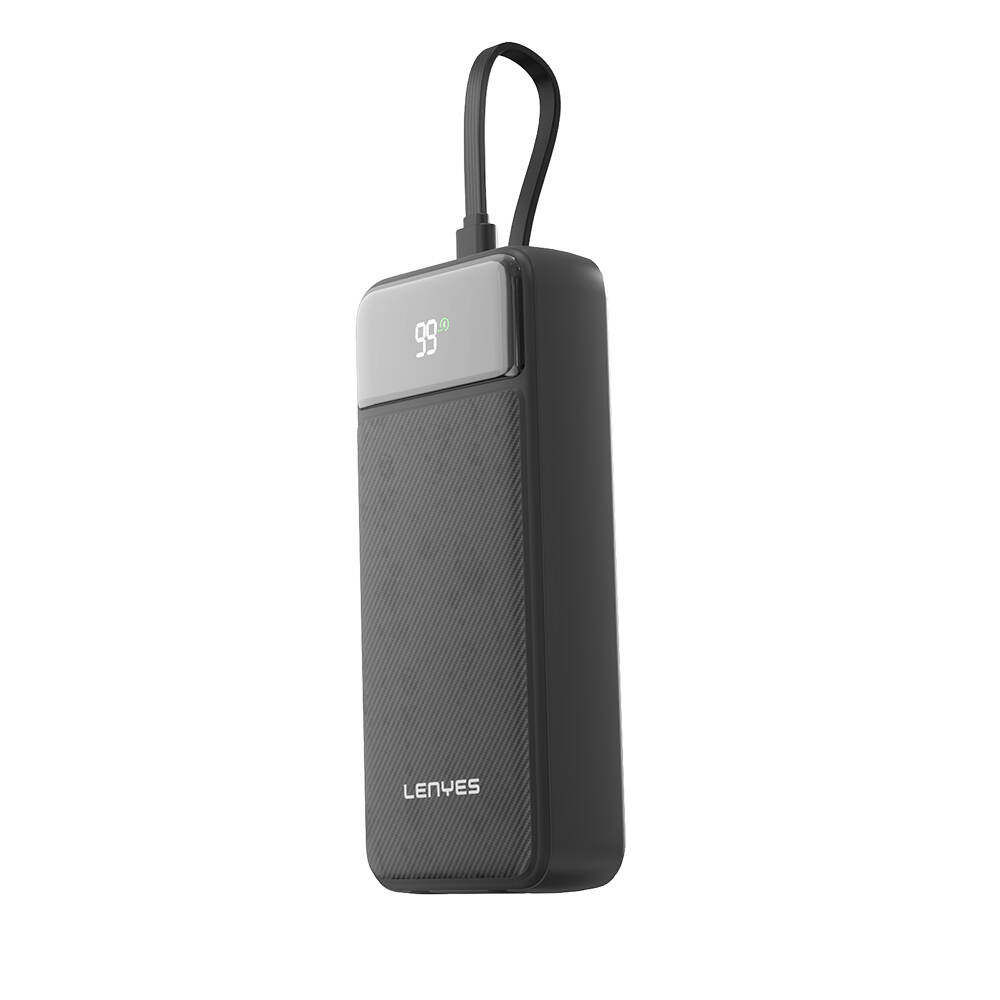 Lenyes PX255D Dijital LED Ekranlı Type-C ve Lightning Kablolu Powerbank 22.5W 20.000mAh - 3