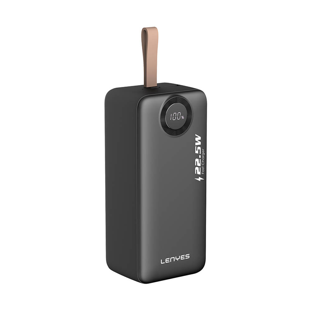 Lenyes PXD487D Dijital LED Göstergeli Type-C ve Lightning Kablolu Askılı Powerbank 22.5W 40.000mAh - 3