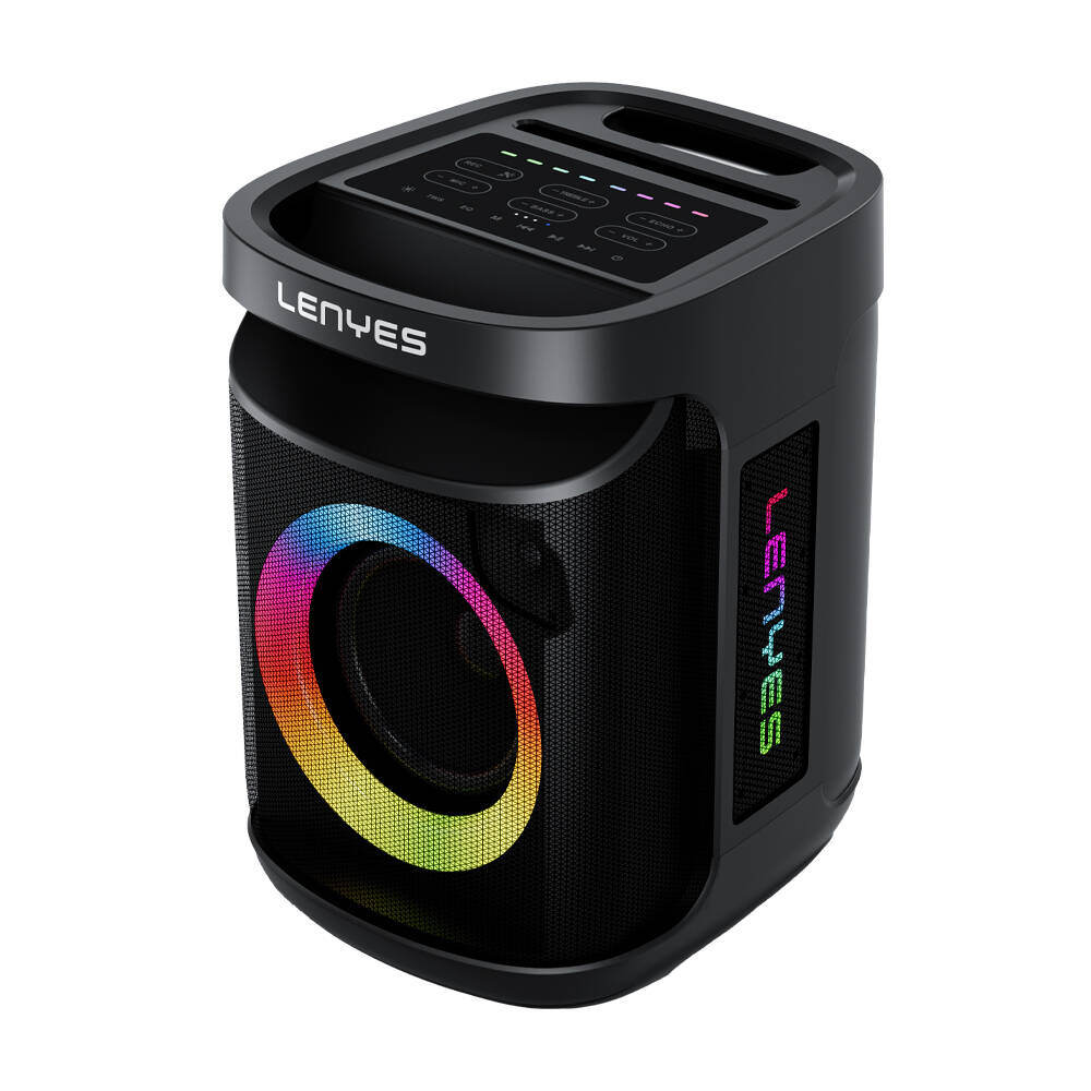 Lenyes S881 Su Geçirmez Mikrofonlu Çoklu Giriş RGB Işıklı TWS Karaoke FM Bluetooth Hoparlör v5.3 - 2