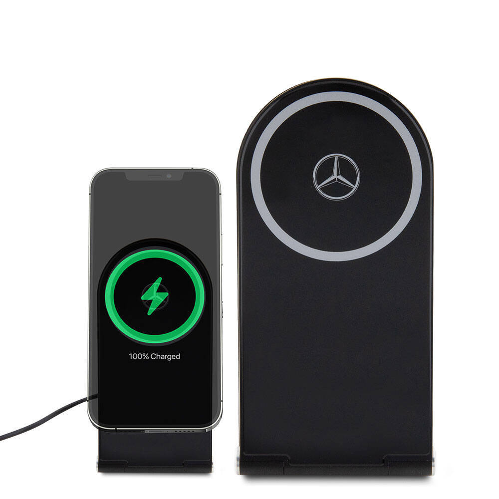 Mercedes Benz Orjinal Lisanslı Katlanabilir Baskı Yıldız Logolu Magnetik Kablosuz Şarj Standı - 3