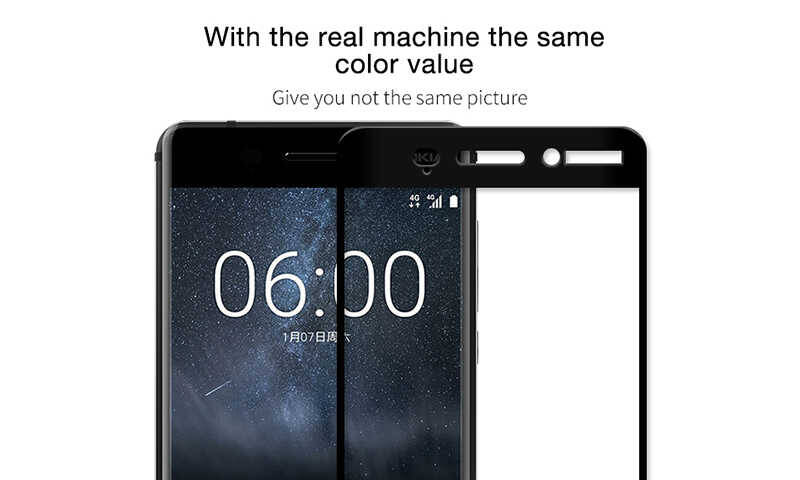 Nokia 6 Zore Ekranı Tam Kaplayan Düz Cam Koruyucu - 7