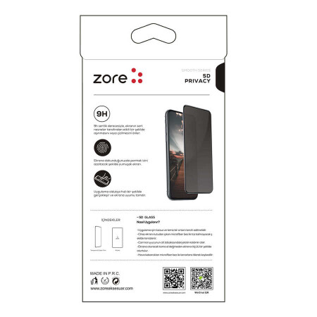 Omix X300 Zore New 5D Privacy Temperli Ekran Koruyucu - 14