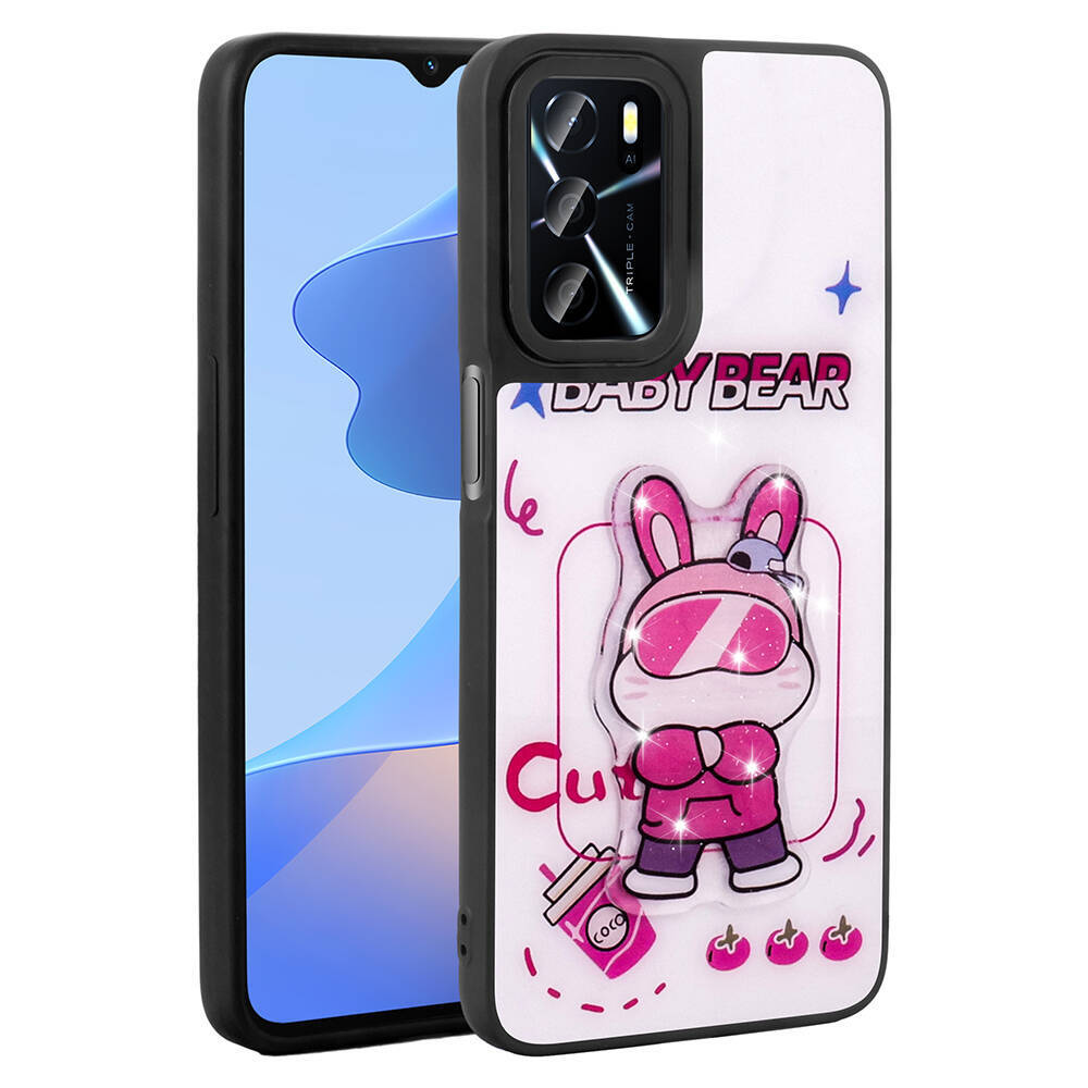 Oppo A16 Case Shining Embossed Zore Amas Silicone Cover with Iconic Figure - 4