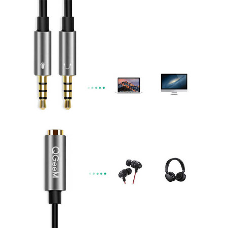 Qgeem QG-AU06 3.5mm Çoğaltıcı Audio Kablo - 7