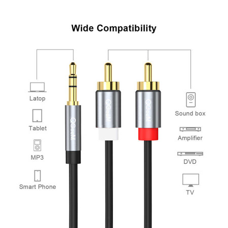 Qgeem QG-AU09 3.5mm To RCA Aux Audio Kablo 1.5M - 5