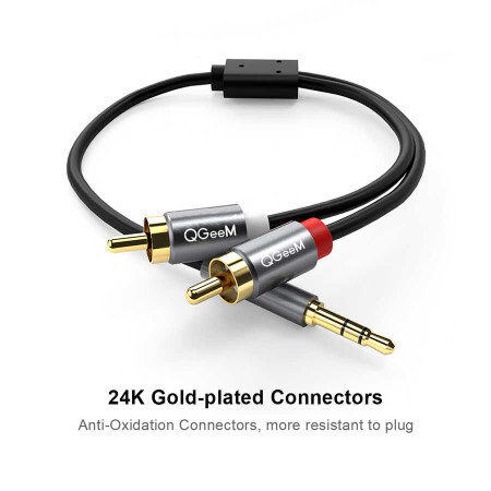 Qgeem QG-AU09 3.5mm To RCA Aux Audio Kablo 5M - 4