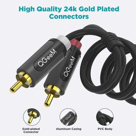 Qgeem QG-AU12 Dual RCA Aux Audio Kablo 1.83M - 7