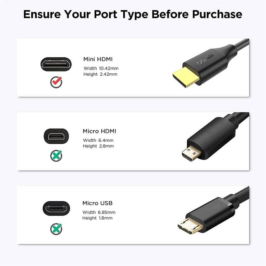 Qgeem QG-AV19 Micro HDMI To Micro Usb Kablo 1.83M - 4