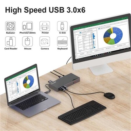 Qgeem QG-D6901 Type-C Usb Hub - 12