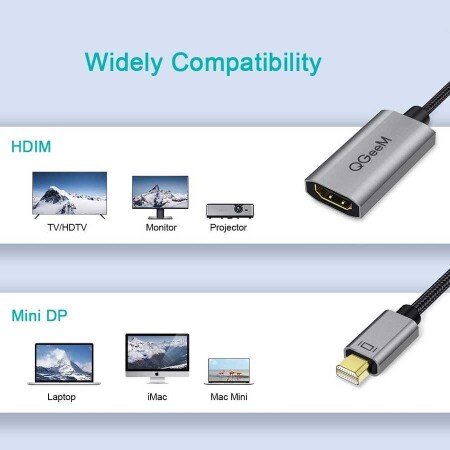 Qgeem QG-HD09 Mini Display Port To HDMI To Dönüştürücü - 6