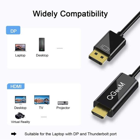 Qgeem QG-HD22 Display Port To HDMI Kablo - 7