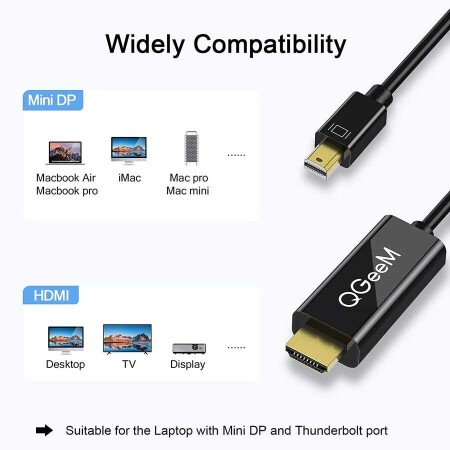 Qgeem QG-HD23 Mini Display Port To HDMI Kablo - 8