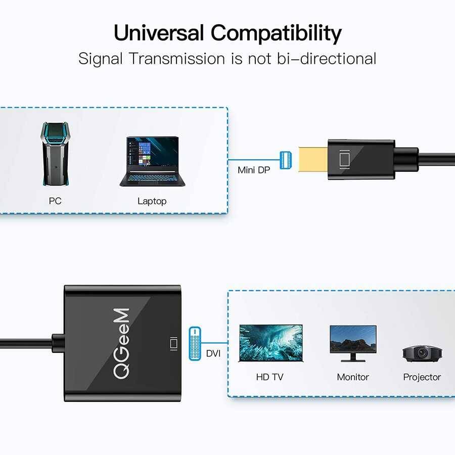 Qgeem QG-HD27 DVI To Mini Display Port Dönüştürücü - 6