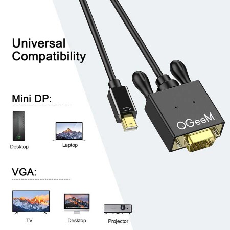 Qgeem QG-HD29 VGA To Mini Display Port Kablo - 5