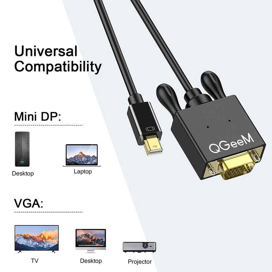 Qgeem QG-HD29 VGA To Mini Display Port Kablo - 5