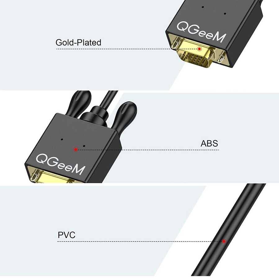 Qgeem QG-HD29 VGA To Mini Display Port Kablo - 8