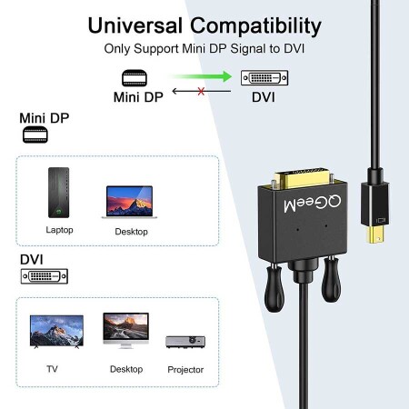 Qgeem QG-HD30 DVI To Mini Display Port Kablo - 7