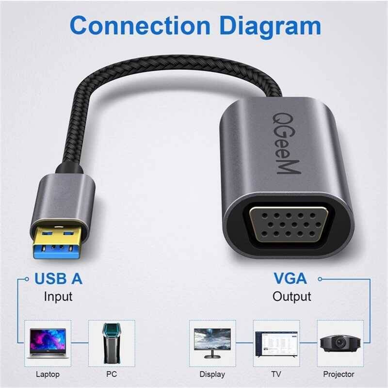 Qgeem QG-UA07 Usb To VGA Dönüştürücü - 5