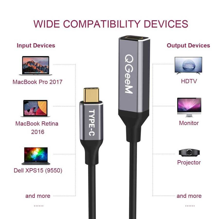 Qgeem QG-UA08 Type-C To Mini Display Dönüştürücü - 3