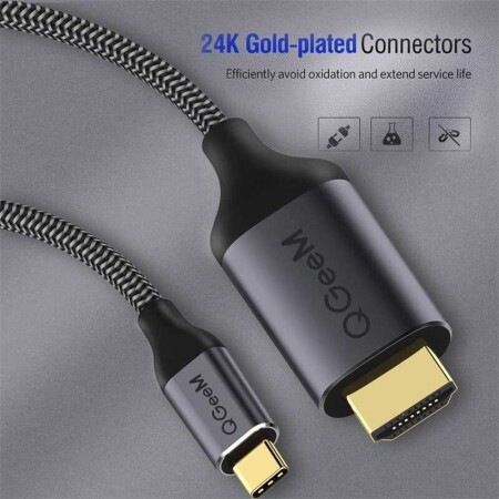 Qgeem QG-UA09 Type-C To HDMI Kablo 3M - 16