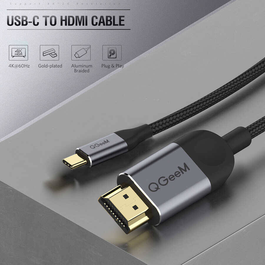 Qgeem QG-UA10 Type-C To HDMI Kablo - 6