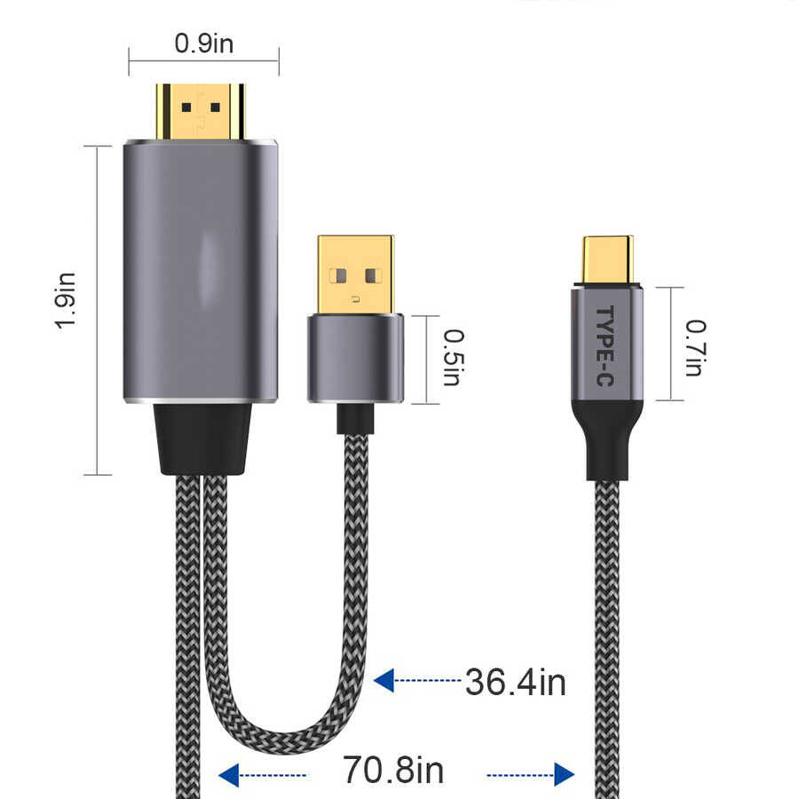 Qgeem QG-UA12 Type-C To HDMI 2 in 1 Kablo - 10