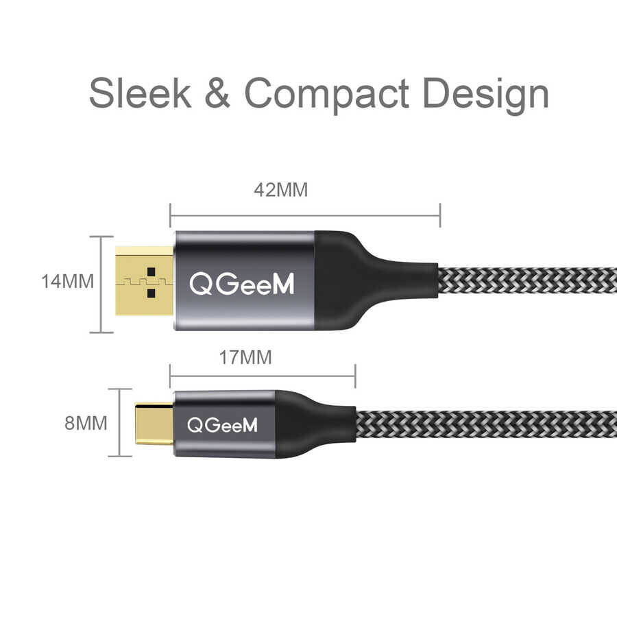 Qgeem QG-UA13 Type-C To Display Port Kablo - 9