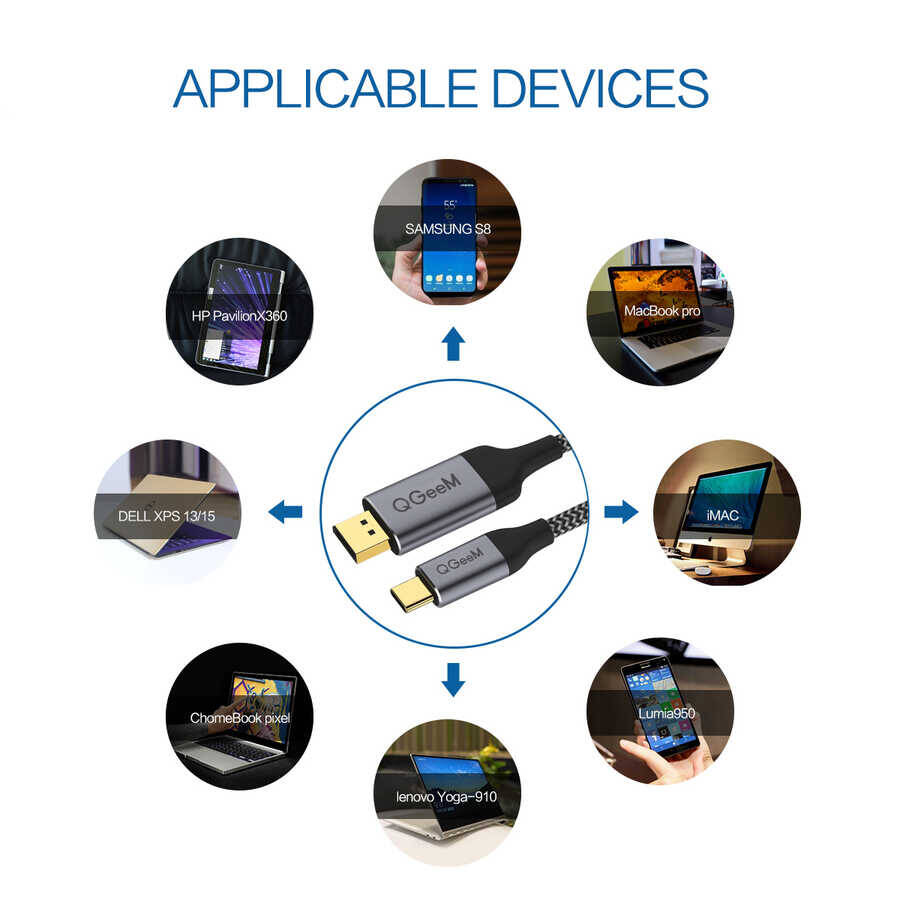 Qgeem QG-UA13 Type-C To Display Port Kablo - 15