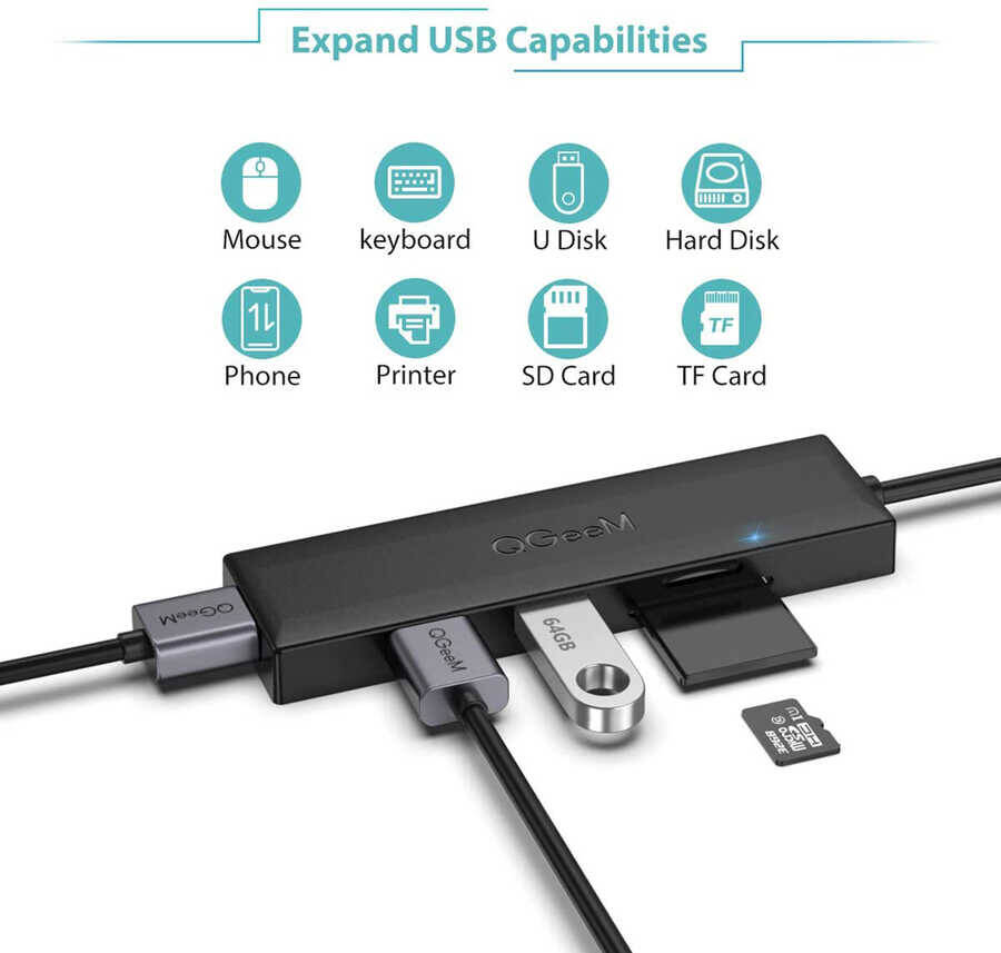 Qgeem QG-UH05 Usb Hub 0.2M - 3