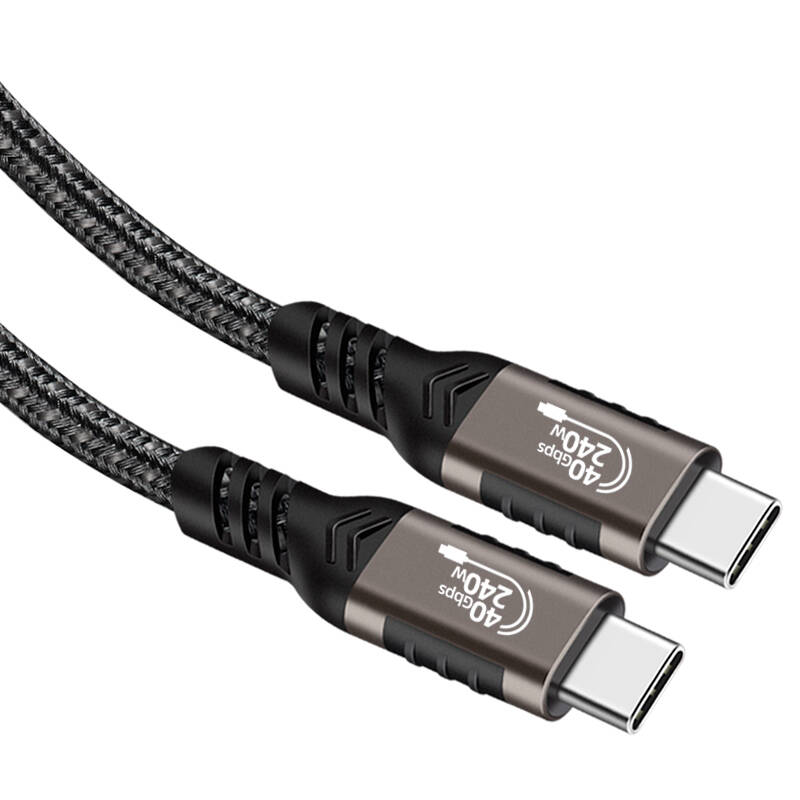 Qgeem QG01 Type-C to Type-C USB4 PD Data Kablosu 240W 40Gbps 8K60Hz 0.2 Metre - 55