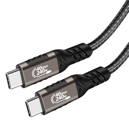 Qgeem QG01 Type-C to Type-C USB4 PD Data Kablosu 240W 40Gbps 8K60Hz 0.2 Metre - 56