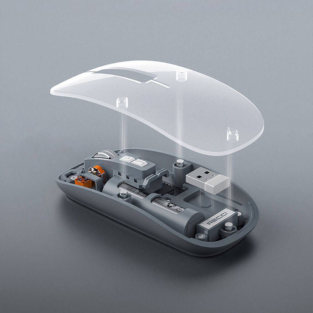 Recci RCS-M01 Space Capsule Serisi Multimod Kablosuz Şeffaf Tasarım Mouse - 5