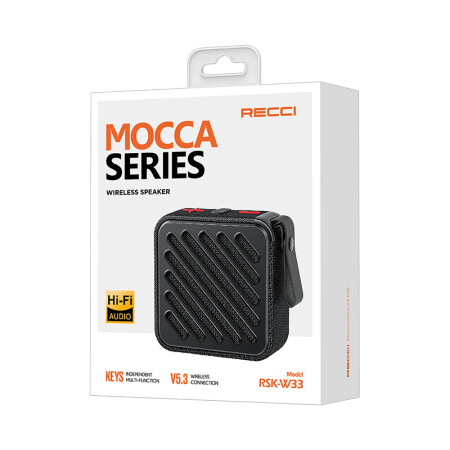 Recci RSK-W33 Mocca Serisi TFAUXUSB Askılı Akıllı Wireless Bluetooth 5.3 Speaker Hoparlör - 10