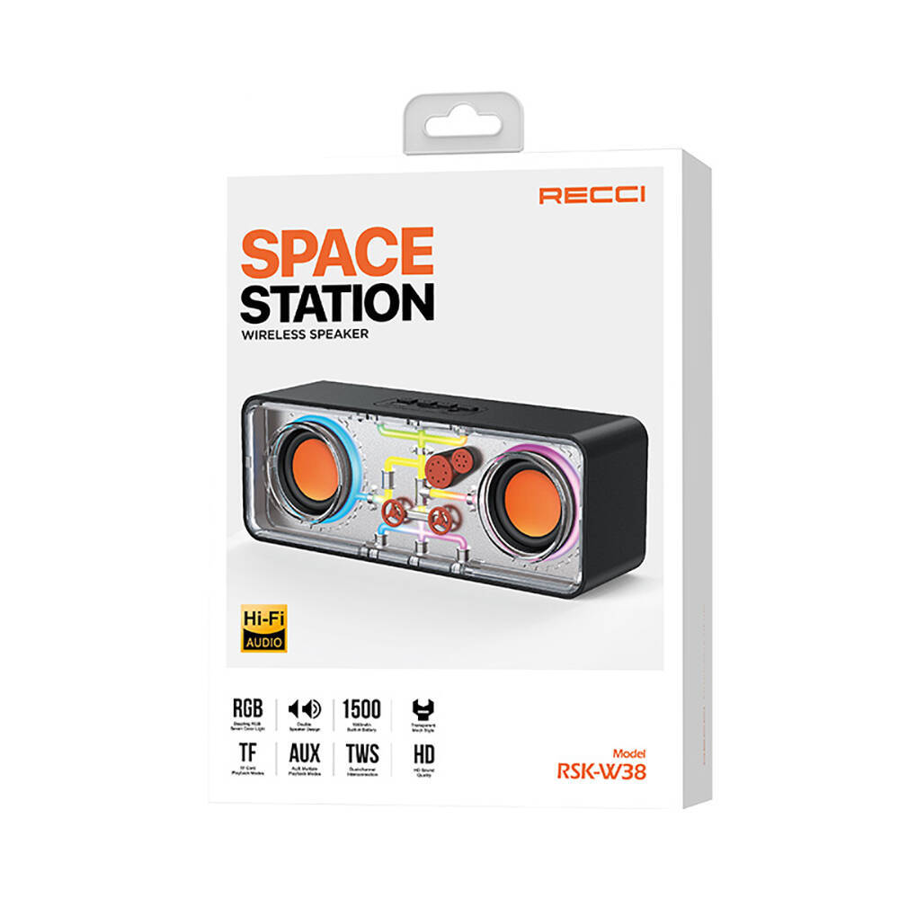 Recci RSK-W38 Space Station Serisi RGB Led Işıklı Bluetooth Hoparlör - 4