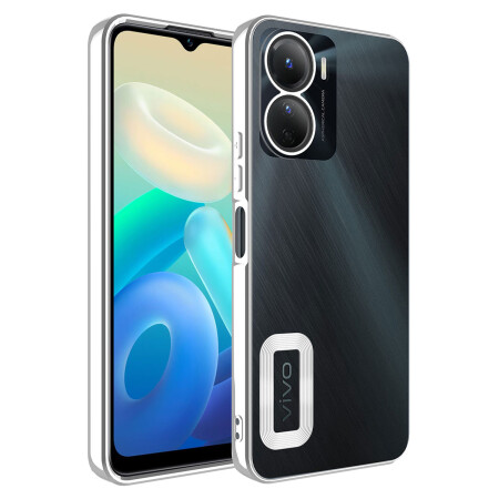 Vivo Y16 Kılıf Kamera Korumalı Logo Gösteren Zore Omega Kapak - 3