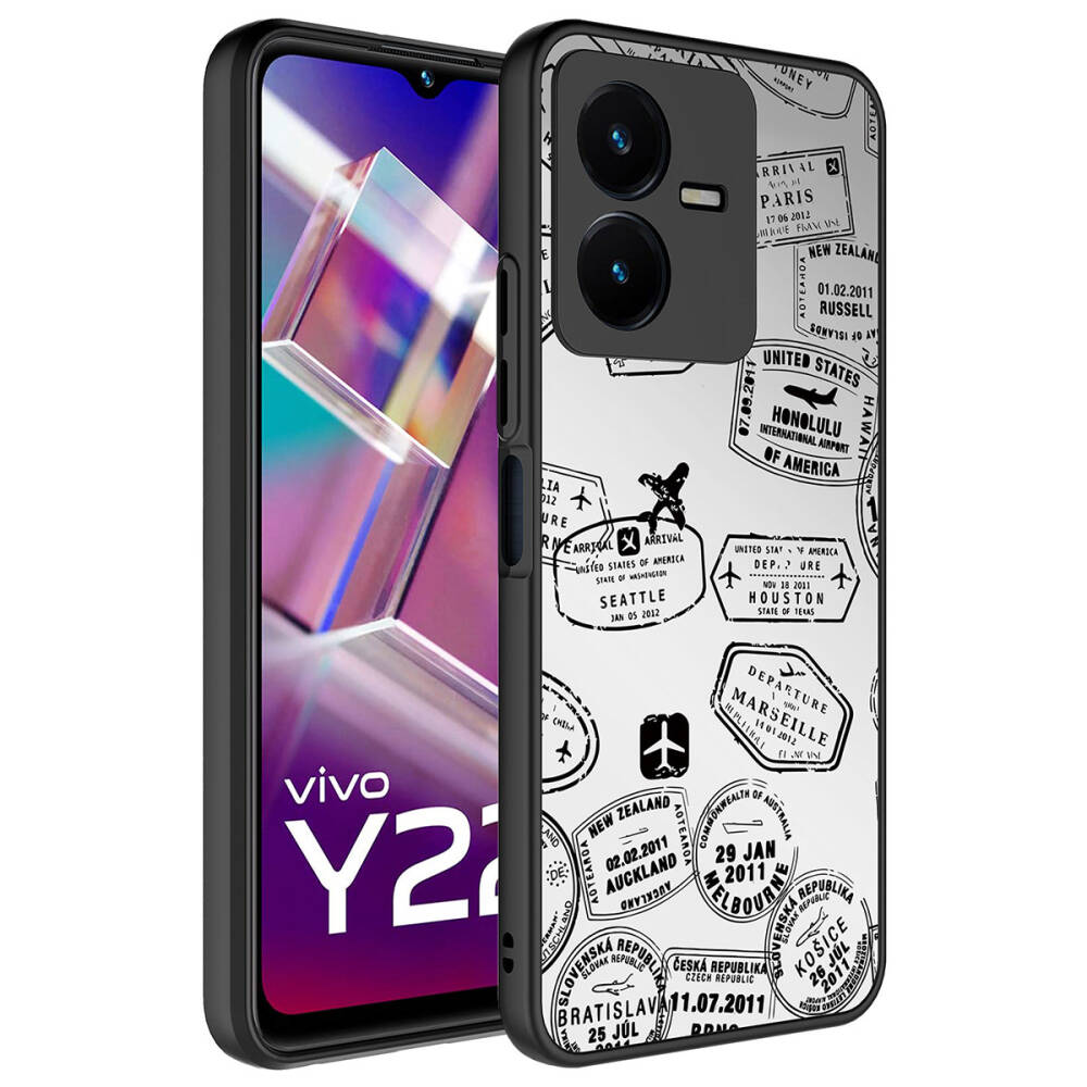 Vivo Y35 Kılıf Aynalı Desenli Kamera Korumalı Parlak Zore Mirror Kapak - 3