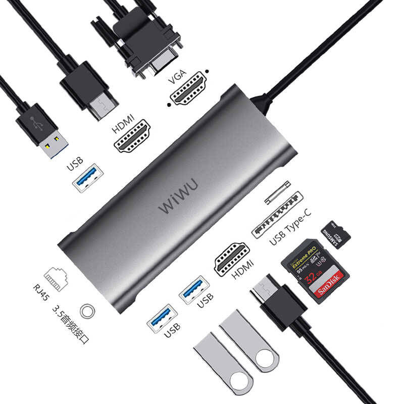 Wiwu Alpha 11312H 11 in 1 Type-C Hub - 9