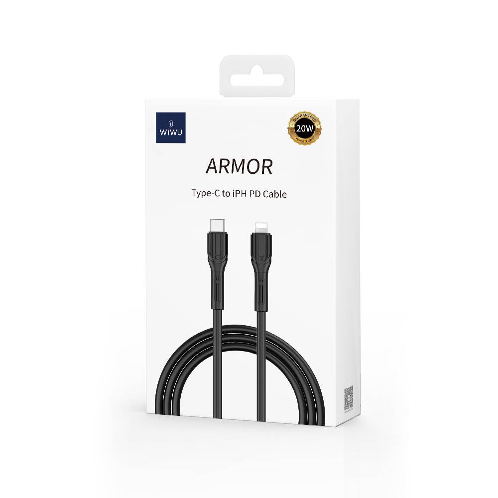 Wiwu Armor Wİ-C005 Kablo Ucu Korumalı Tasarım 20W Hızlı Şarj Özellikli Type-C to Lightning PD Kablo 1M - 6